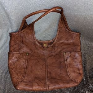 Frye campus rivet shoulder tote